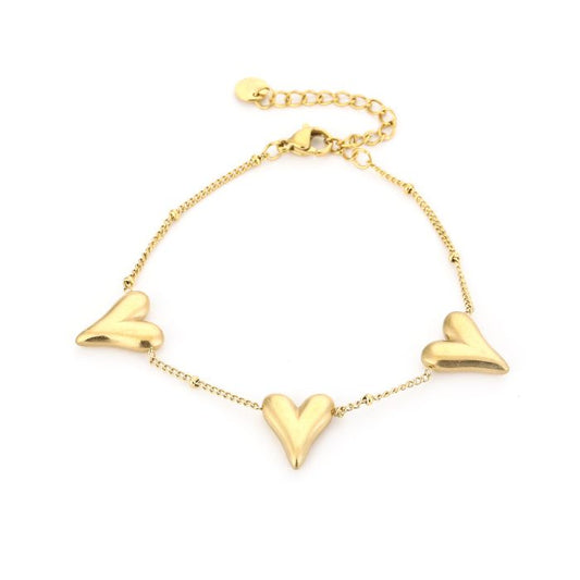 Bigheart armbandje goud