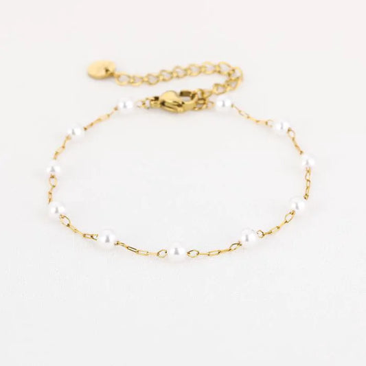 Pareltjes armband goud