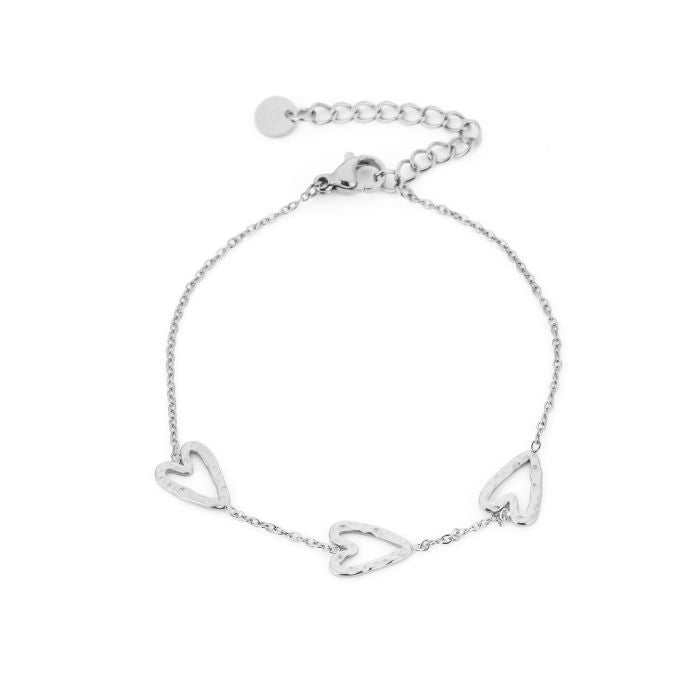 Three hearts armbandje zilver