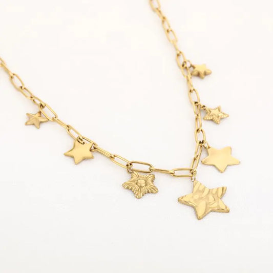 Bedelketting stars gold