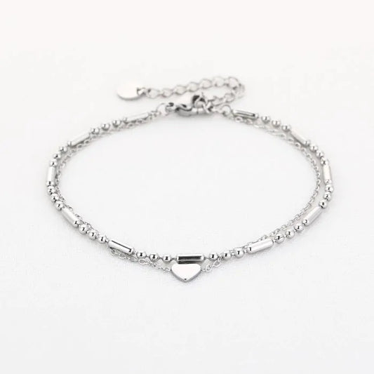 Dubbele armband zilver