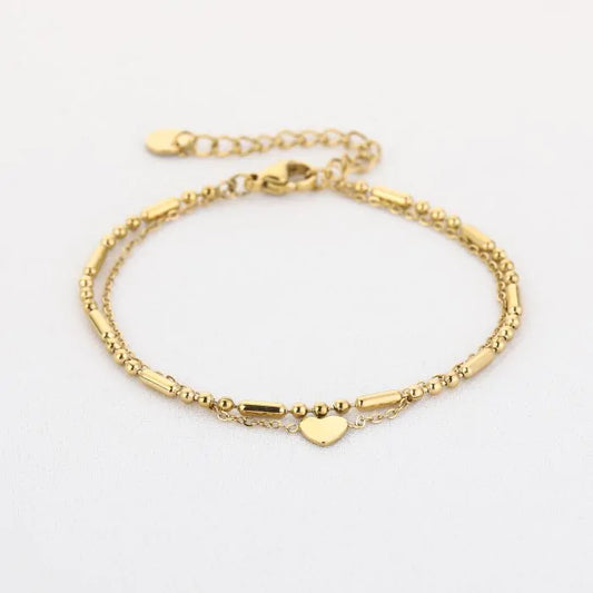 Dubbele armband goud