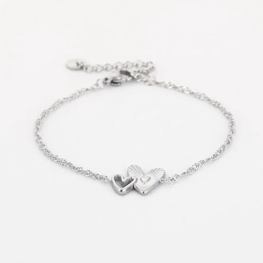 Basic hartjes armband zilver