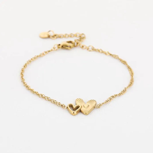 Basic hartjes armbandje goud