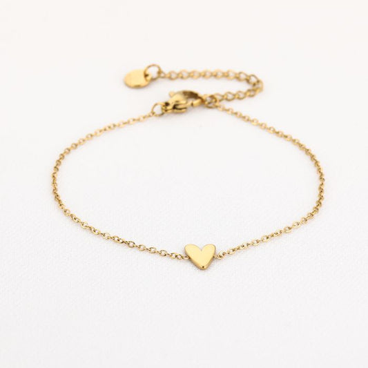 Lief hartje armbandje goud