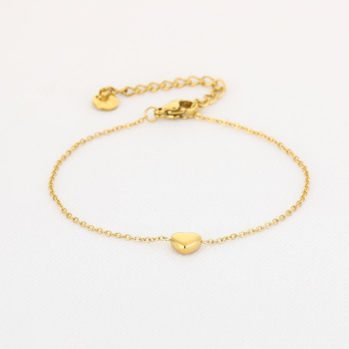 Bol hartjes armbandje goud