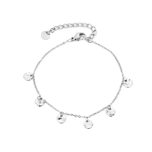Gedetailleerde muntjes armbandje zilver