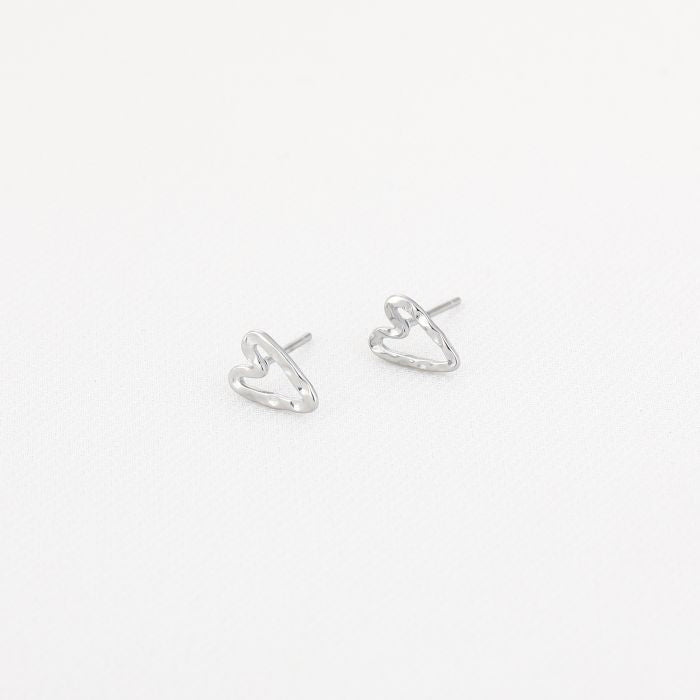 Speels hartje stud zilver