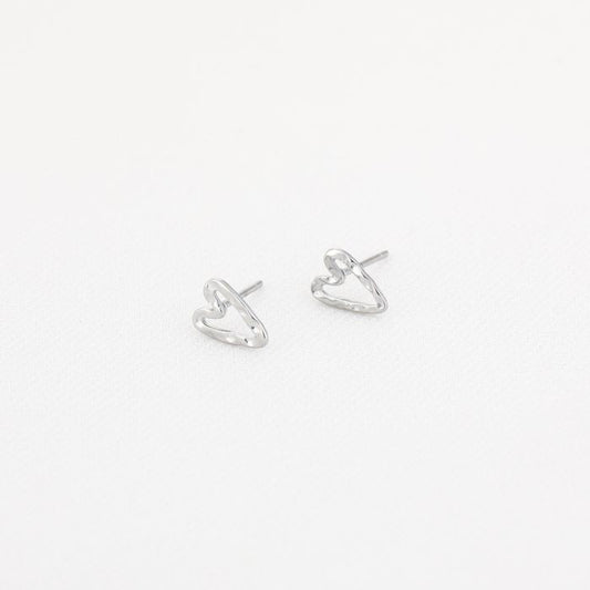 Speels hartje stud zilver