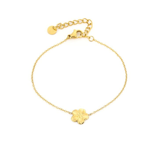 Bloem armbandje goud