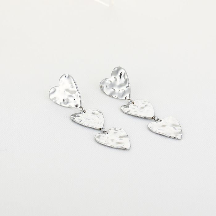 Hartjes oorbellen zilver