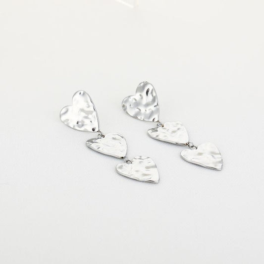 Hartjes oorbellen zilver