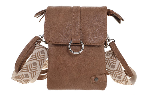 Camel telefoon- en schoudertasje Hartford