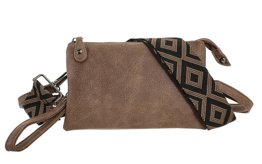 Dark camel New York schoudertasje