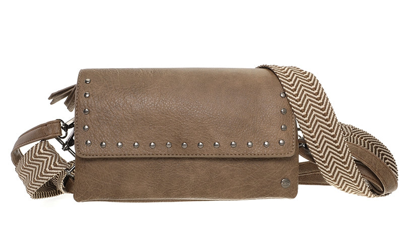 Dark camel schoudertasje San Martin