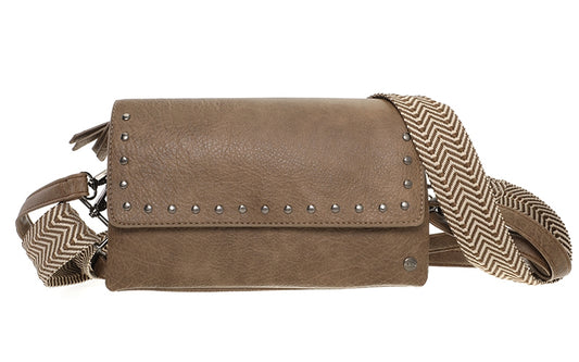 Dark camel schoudertasje San Martin