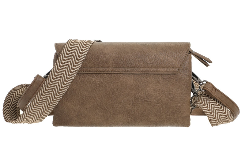 Dark camel schoudertasje San Martin