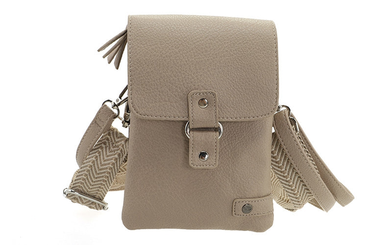 Taupe telefoon- en schoudertasje Keith
