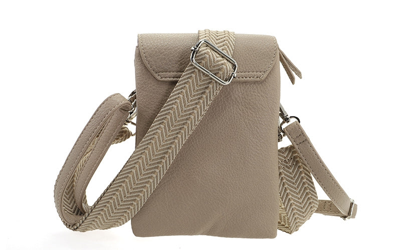 Taupe telefoon- en schoudertasje Keith