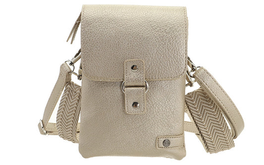 Champagne telefoon- en schoudertasje Keith