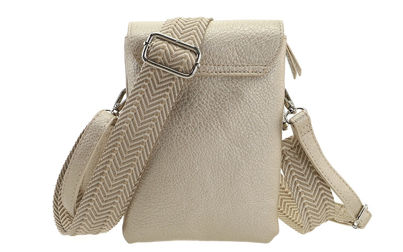 Champagne telefoon- en schoudertasje Keith