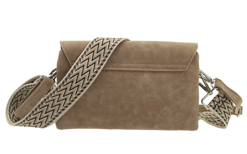 Taupe crossbody / schoudertasje Montoro