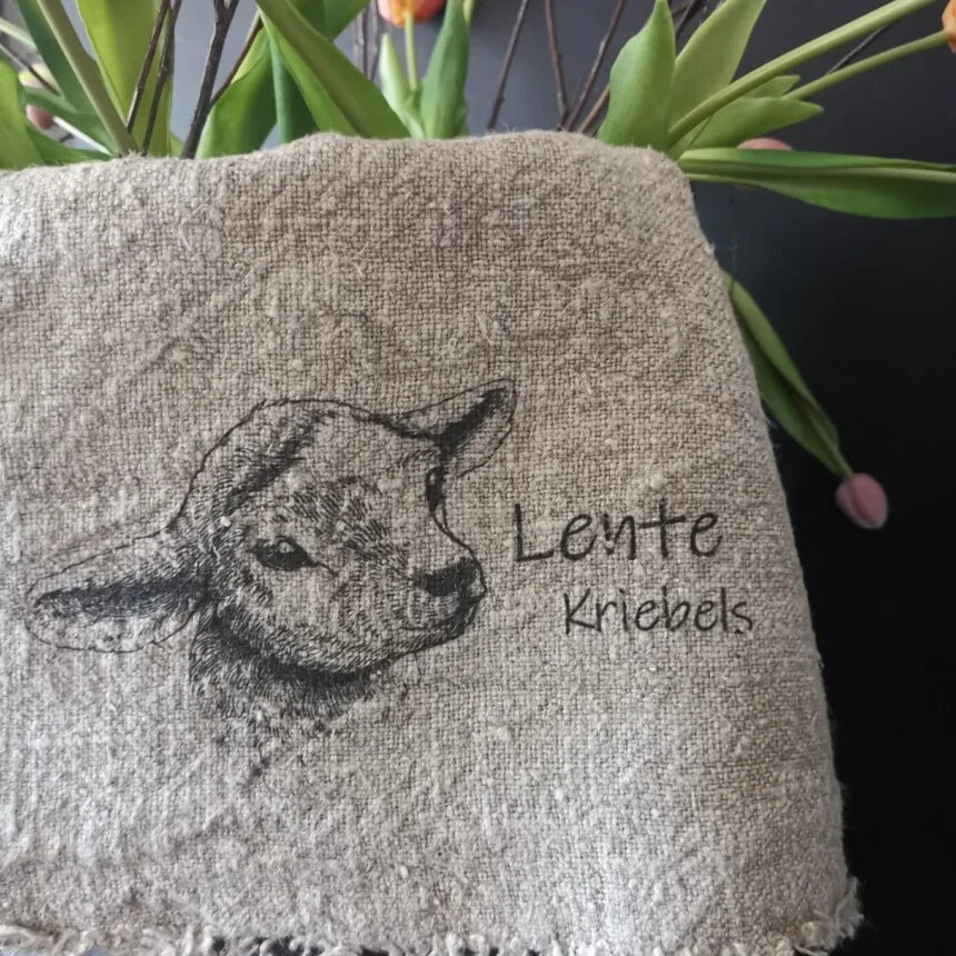 Shabby doek Lammetje Lente kriebels