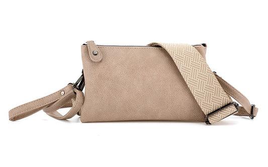 Taupe New York schoudertasje