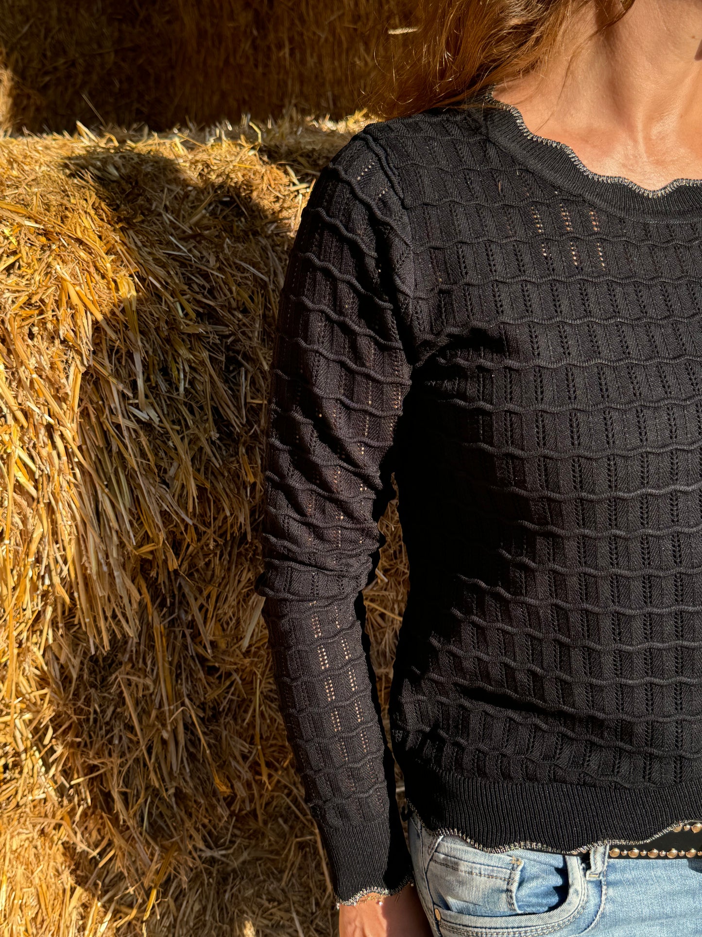 Basic top met gouden detail
