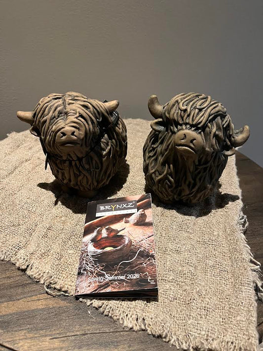 Set of 2 Scottish Highlanders BRYNXZ Majestic Brown