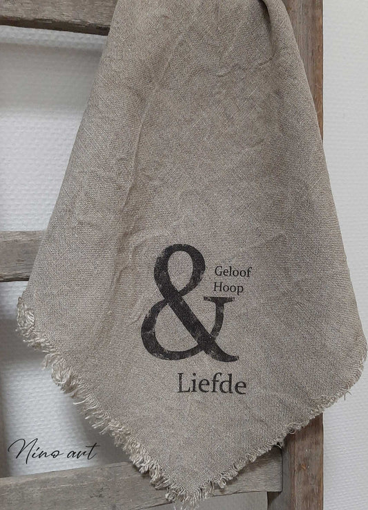 Shabby doek Geloof Hoop & Liefde