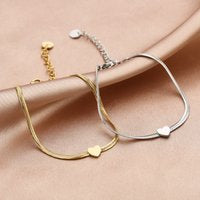 Armband plat met hart goud