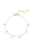 Armband met 6 klavertjes - goud