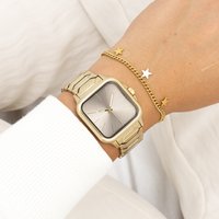 OOZOO Timepieces - Goudkleurige horloge met roestvrijstalen armband  C11606