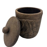 Brynxz stenen voorraad pot met deksel met knop maat M of L