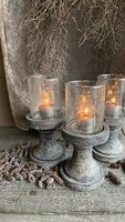 Glazen windlicht set