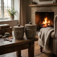 Brynxz stenen voorraad pot met deksel met knop maat M of L
